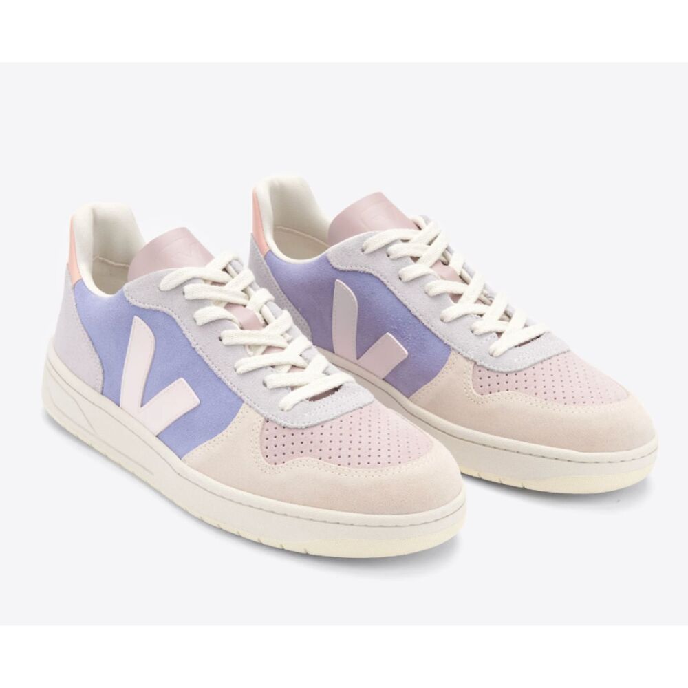 Veja V-10 Suede Multico Lavande Sneakers Purple Pink Size 8.5 Women